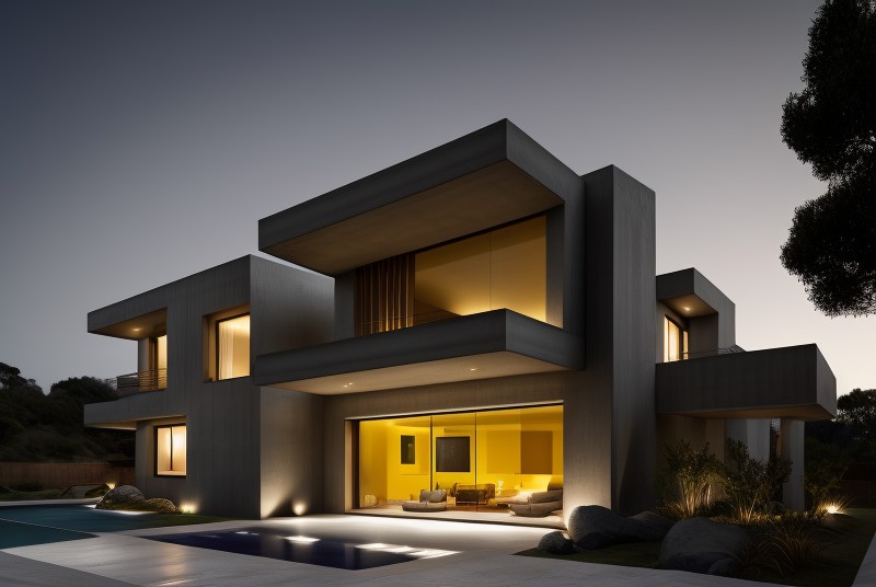 19101-3690131166-portray a modern villa with a striking concrete facade. The villa stands confidently, capturing attention within a residential n.png